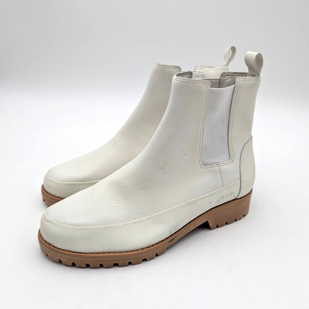 Rebecca Allen The All Weather Chelsea Ankle Boots Women's Cream Sz US6.5 EU36.5